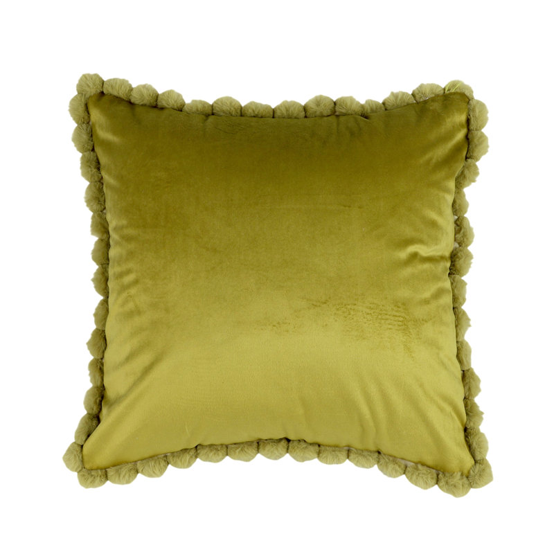 Coussin décoratif rembourré en velours de polyester avec coussin décoratif en velours, Vert, polyester