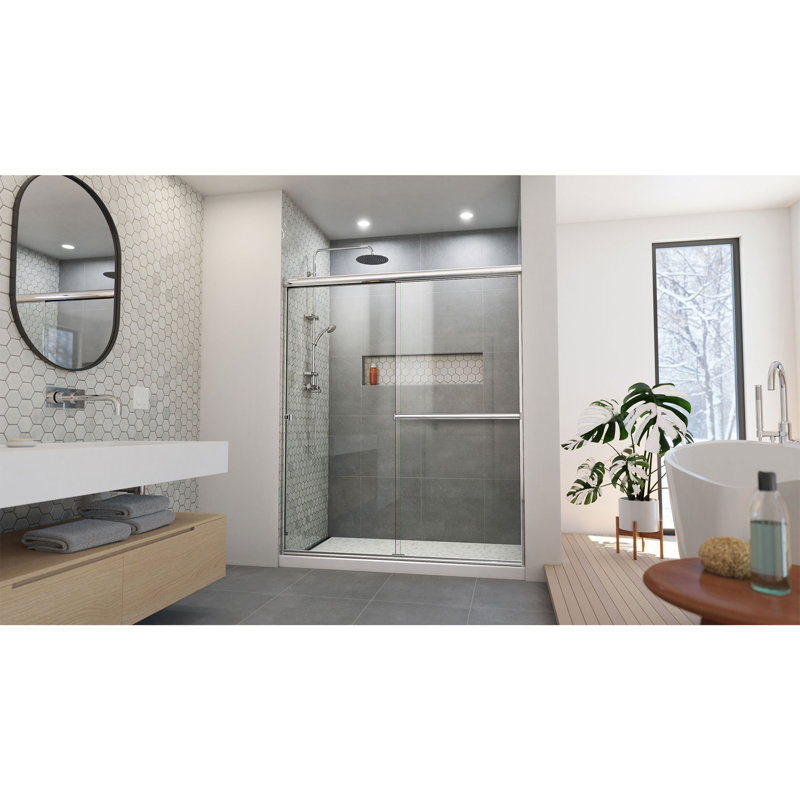 DreamLine Alliance Pro BGX 56-60 in. W x 70 3/8 in. H Semi-Frameless Sliding Shower Door, Chrome