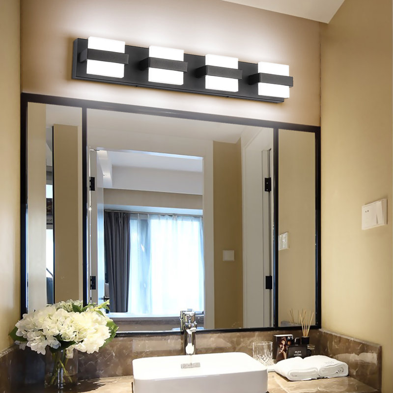 Modern Chrome and Acrylic 3-Light Dimmable LED Vanity Fixture