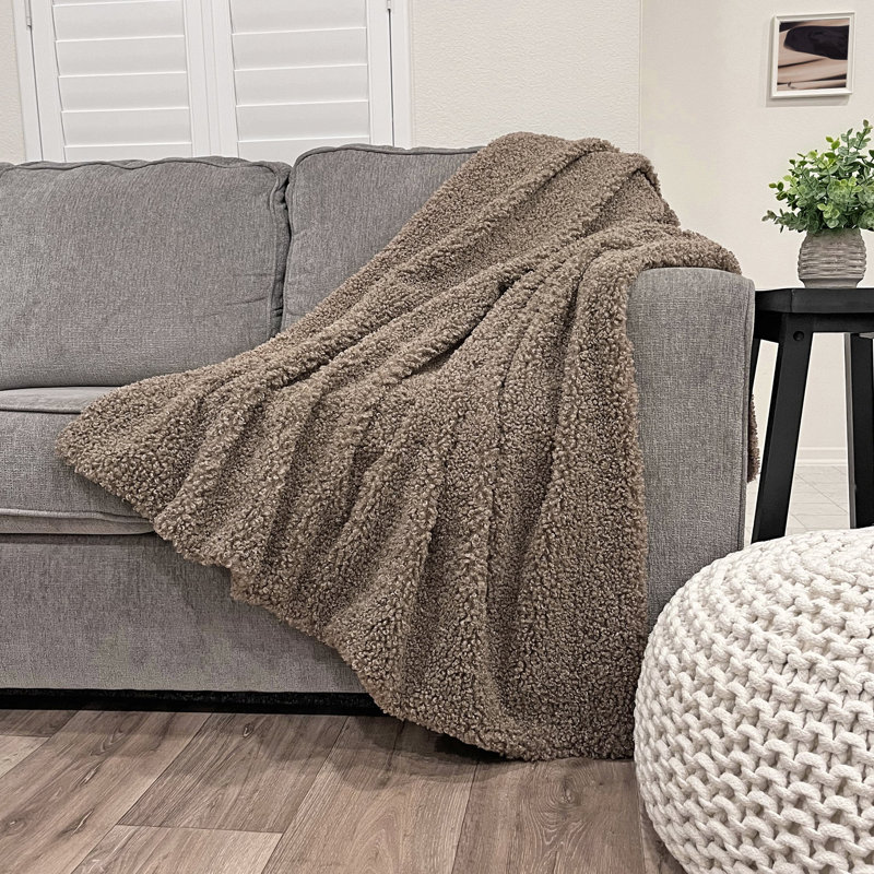 TEDDY CURLY THROW, Brown