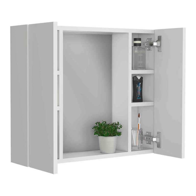 Artemisa Medicine Cabinet, Double Door, Mirror, One External Shelf, White