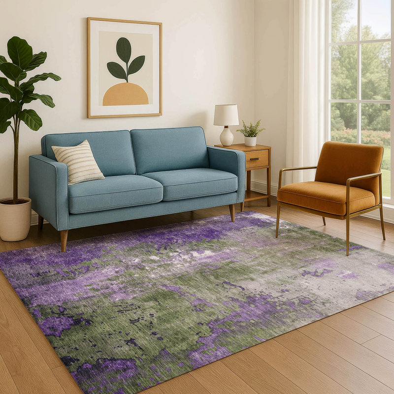 Premium Machine Washable Medena AMF1870 Abstract Rug, Rectangle 10' x 14'