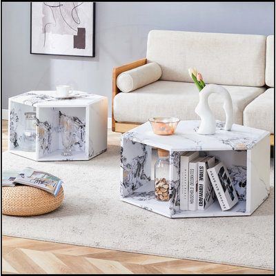 Ensemble de tables basses hexagonales