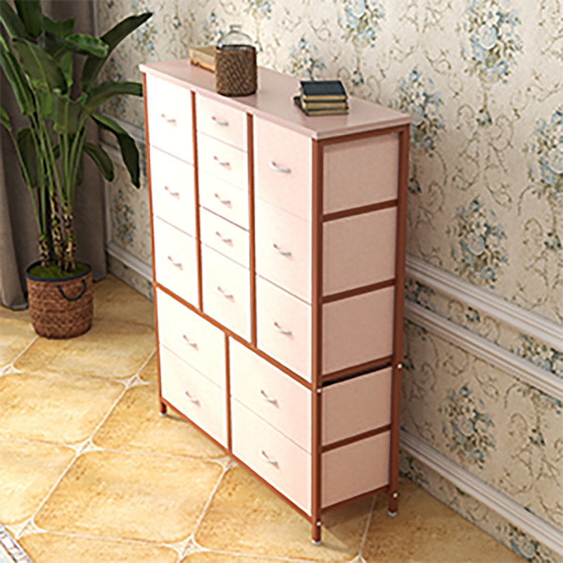 15 Fabric Drawer Storage Rack, Pink