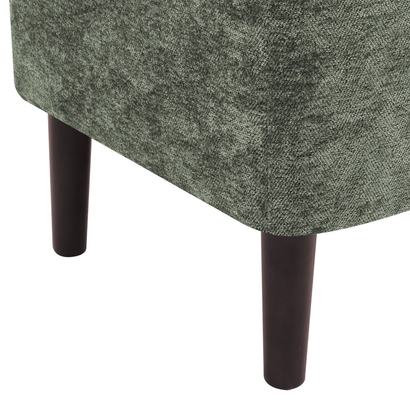 Fauteuil demi-tonneau avec pouf avec rangement Lane (ensemble de 2), Chenille vert grisâtre