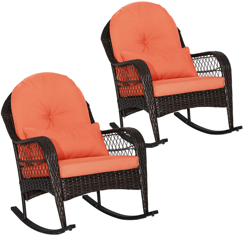Chaise berçante d'extérieur avec coussins Amvi