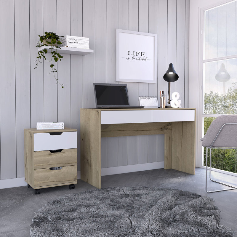 Giampiera 2 Piece Computer Desk Office Set