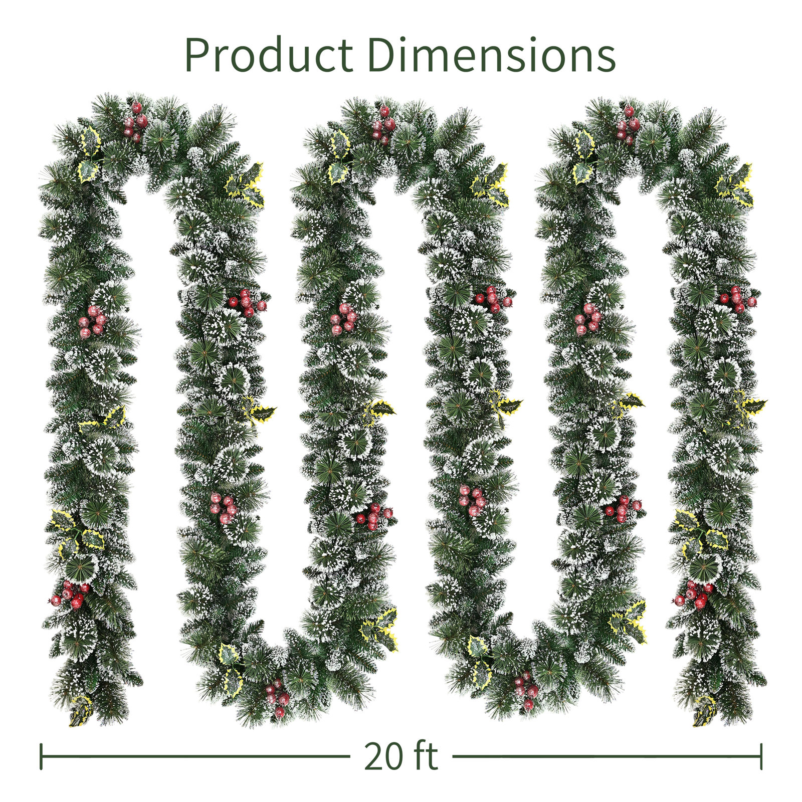 240" Frosted Pine Christmas Garland