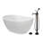 Kingston Brass Arcticstone 57-Inch Solid Surface Oval Double Slipper Freestanding Tub With Faucet Combo And Drain-114103936