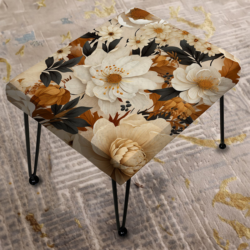 Repose-pieds Boho Earthy Blooms Poppies Bloom III - Floral