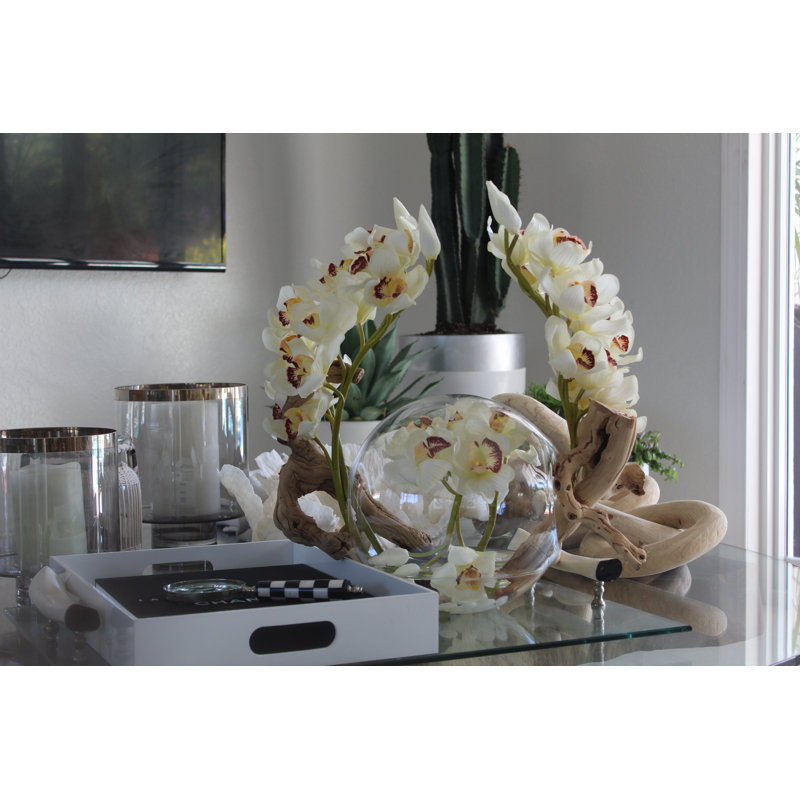 Orchid Faux Floral Arrangement in Vase