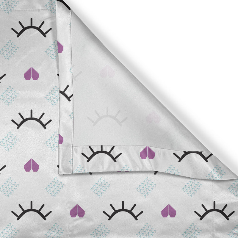 Rideau à cils avec œillets 2 panneaux Dakota Fields, 50 po, fuchsia / bleu pâle / noir, L 50 po x L 72 po