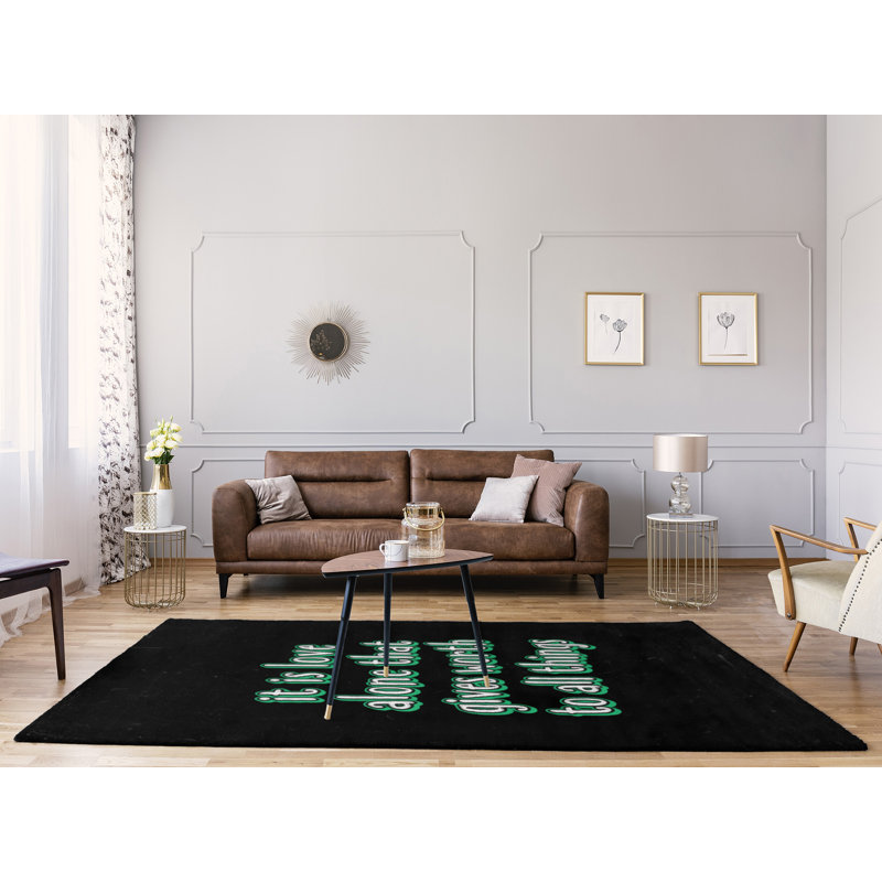 Tapis en polyester tableau noir style "love, Rectangle 5 pi x 7 pi