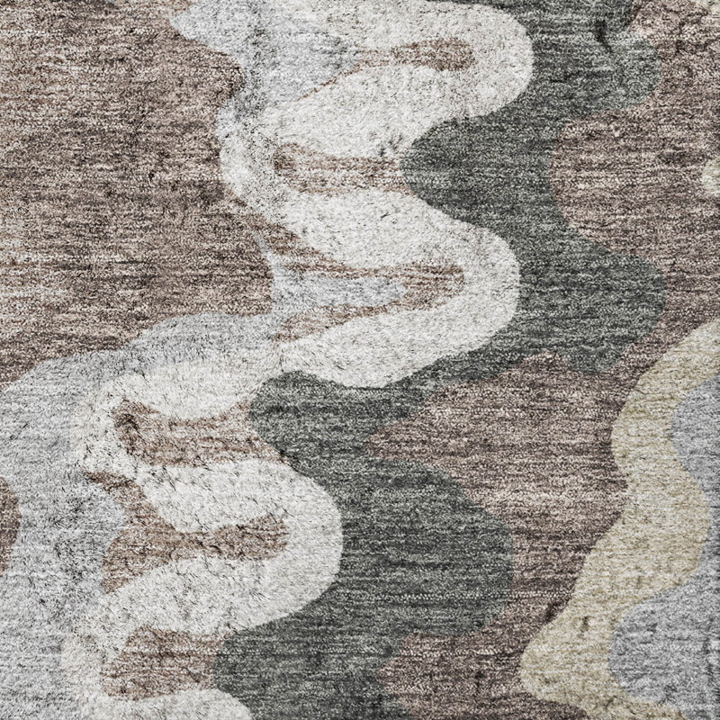 Tapis Dream Shag Waves ADS750 lavable à la machine de qualité supérieure, Charcoal, 9' x 12'