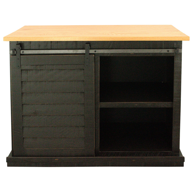 Maloney Kitchen Island, Rustic Antique Black