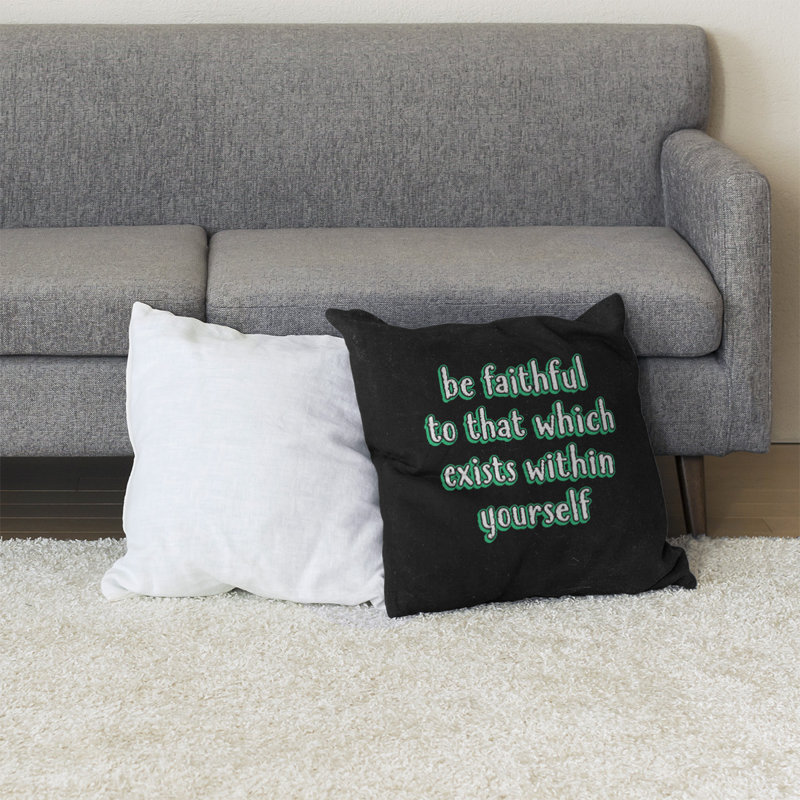 Coussin de sol be loyal to yourself, H 28 po x l 28 po, Vert