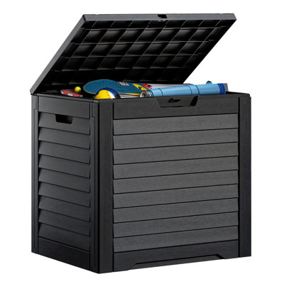 Edrosie Inc Gallon 22'' W 31 Gallons Water Resistant Resin Lockable Deck Box in Black