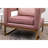 Elegant Upholstered Accent Chair In Pink With Cut-Out And A Strong Metal Construction Glamorous Arms Robust Base-243189193