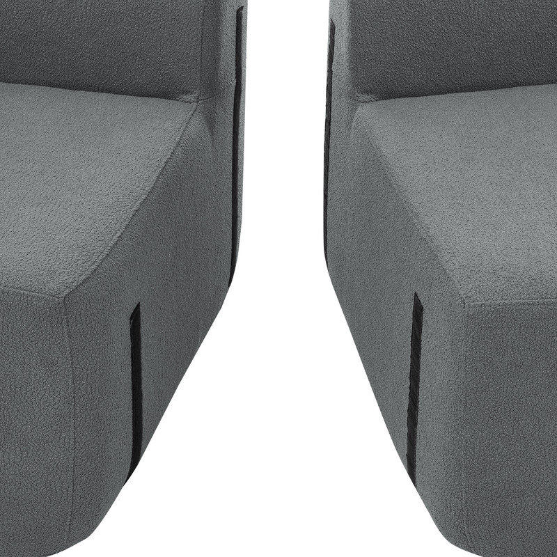 Canapé modulaire courbé Luxe, Polyester gris