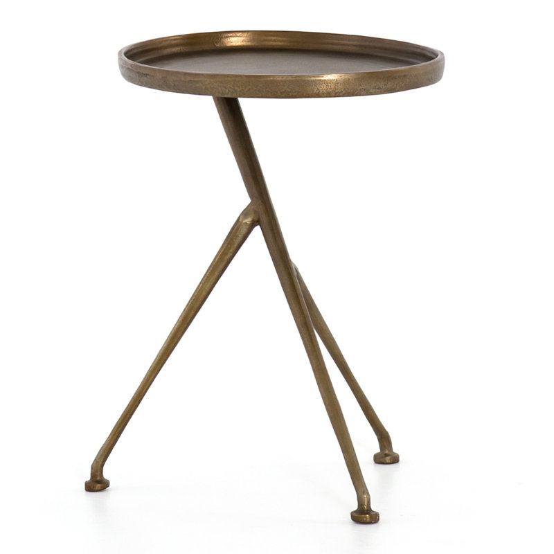Schmidt Outdoor Side Table, Raw Antique Brass