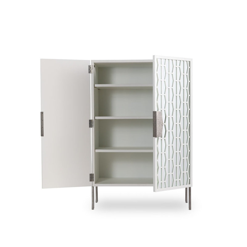 Cambridge Accent Cabinet, White Smooth Gesso, Gray