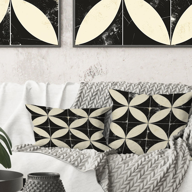 Carreaux beige Mid-Century - coussin Mid-Century, H 16 po x l 16 po