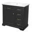 Meuble-lavabo 36 po avec lavabo, lavabo en céramique, 2 tiroirs basculants, charnières de porte à fermeture en douceur, noir