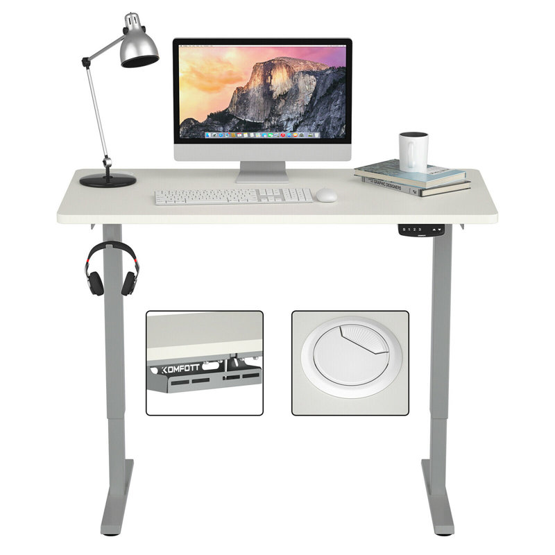 Bureau debout à hauteur ajustable électrique, gris