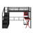 Full Size Metal Loft Bed With Built-In Work Station, Wardrobe, Storage Staircase And LED