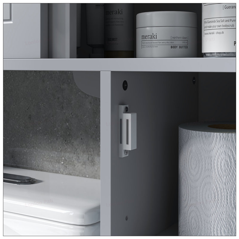 Over the Toilet Storage Cabinet with Adjustable Shelves, Space-Saving and Durable Bathroom Organizer
