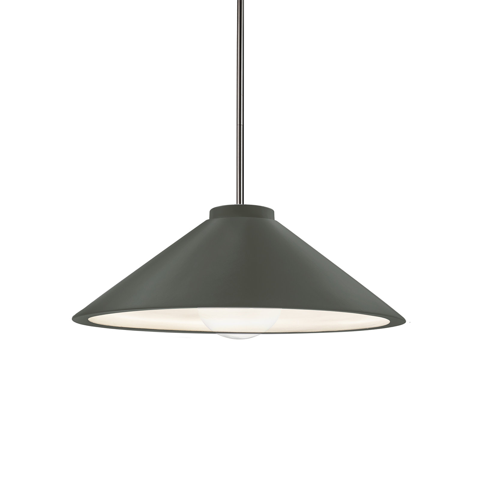 1 - Light Cone Cone LED Pendant with Metal Accents, Matte Black, Terra Cotta