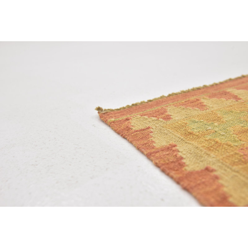 Tapis noué la one-of-kind à la main-nouvelle ère rouille rouge 3 pi 7 po x 5 pi aire de laine Elland