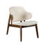 Chaise à oreilles Mid-Century moderne avec table d'appoint et structure en bois massif à quatre pieds
