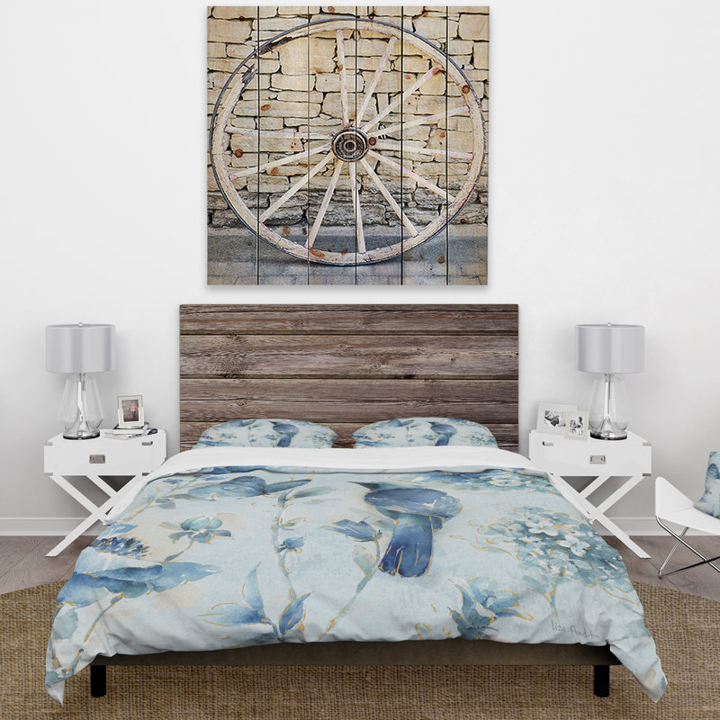 Indigold Watercolor Flower III - Ensemble de housse de couette Farmhouse - Microfibre de polyester