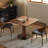 Walnut+Black Rectangular Solid Wood Dining table-118773787