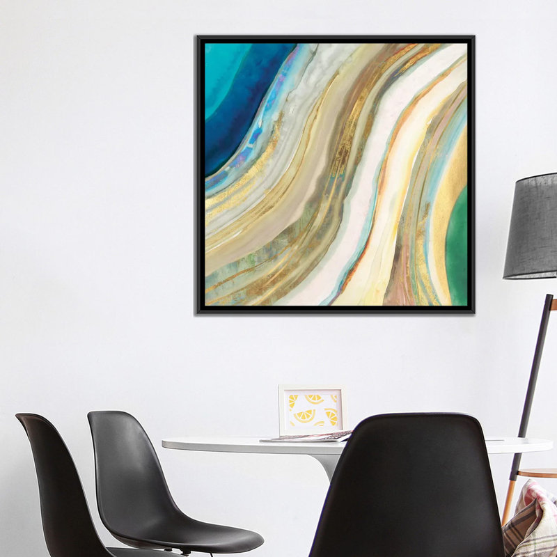 Agate I par PI Galerie - Estampe numérique sur toile tendue avec châssis, H 18 po x l 18 po x P 1,5 po, Toile avec cadre noir