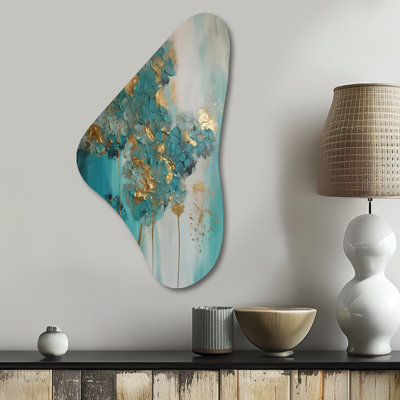Cheltenham - Hydrangea Boomerang Shape Asymmetric Metal Wall Art