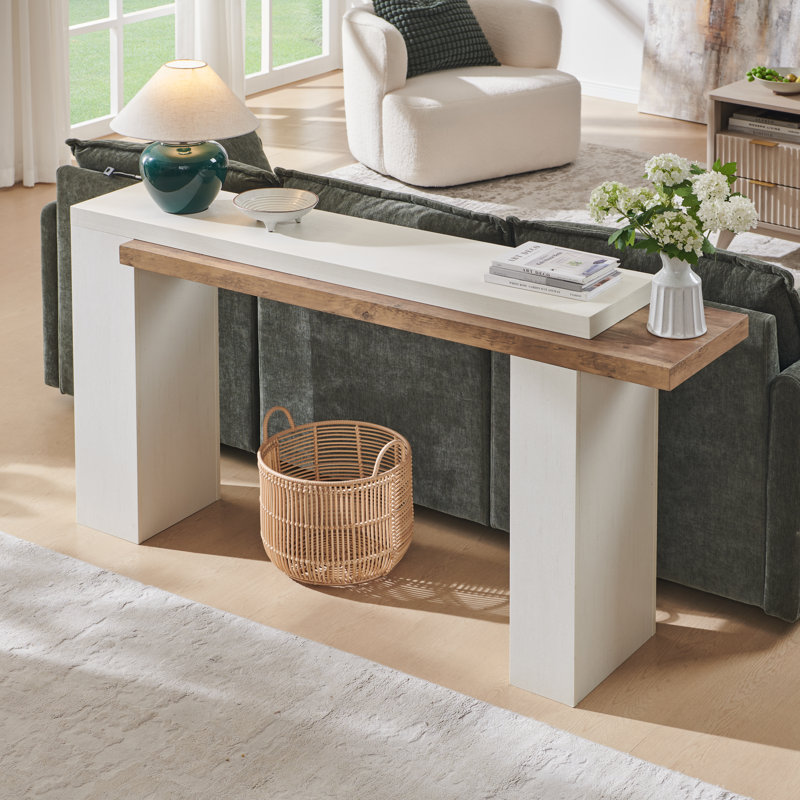 63-inch Long Entryway Table，wooden Console Table，modern Sofa Table Behind Couch For Living Room, White