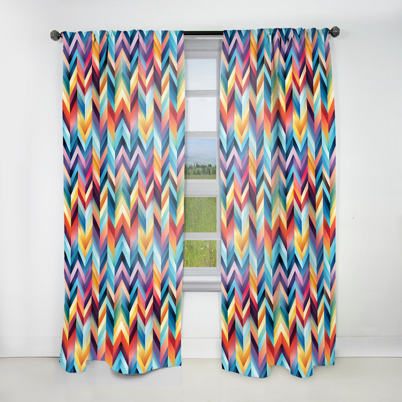 Rideau obscurcissant à motif de chevrons - 1 panneau, L 52 po x L 95 po