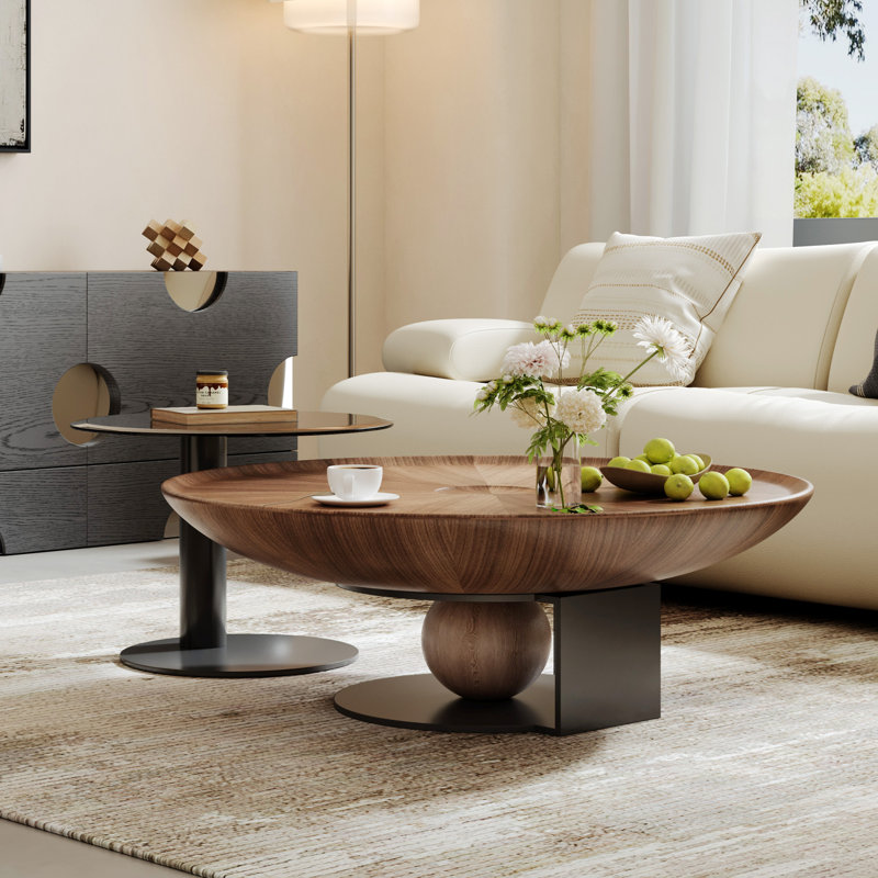 Marizela Wood Round Nesting Coffee Table