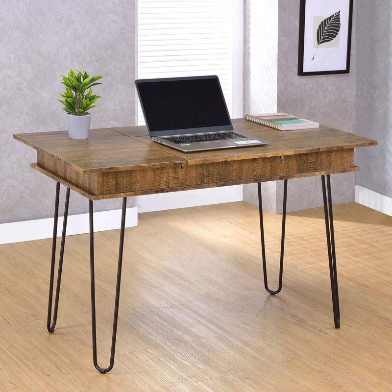 Bureau d'écriture Rustic Amber avec 4 rangements cachés