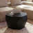 Solid Wood Round Modern Coffee Table – 29.5″ W Drum Design, Black Finish, Coffee Table for Living Room-1722144332-1719256571