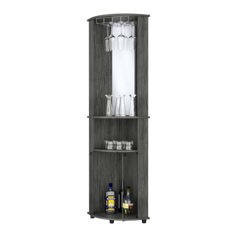 Armoire de rangement moderne à 3 niveaux Jared, Gris foncé