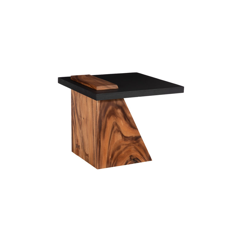 Slant Side Table, Natural/Black