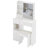 29.2-Inch Left Drawer Desktop Dressing Table + Padded Stool,Extra Large Right Sliding Mirror-1120533113