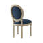 Chaise en lin sans accoudoirs avec finition en bois brossé antique-74929610