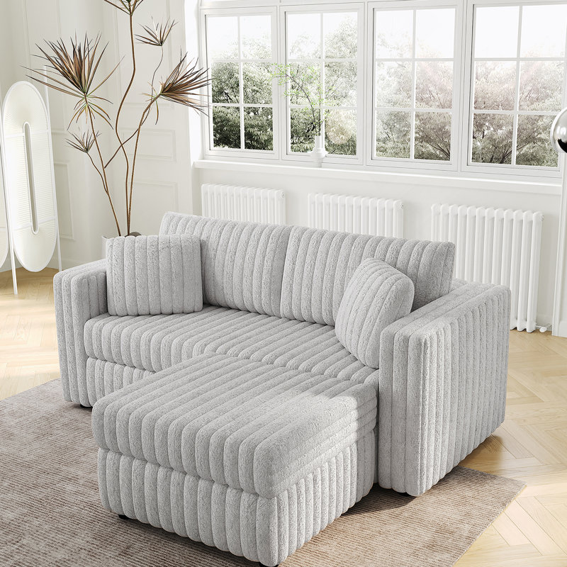 Canapé modulaire confortable pour deux personnes avec levage hydraulique et rangement caché