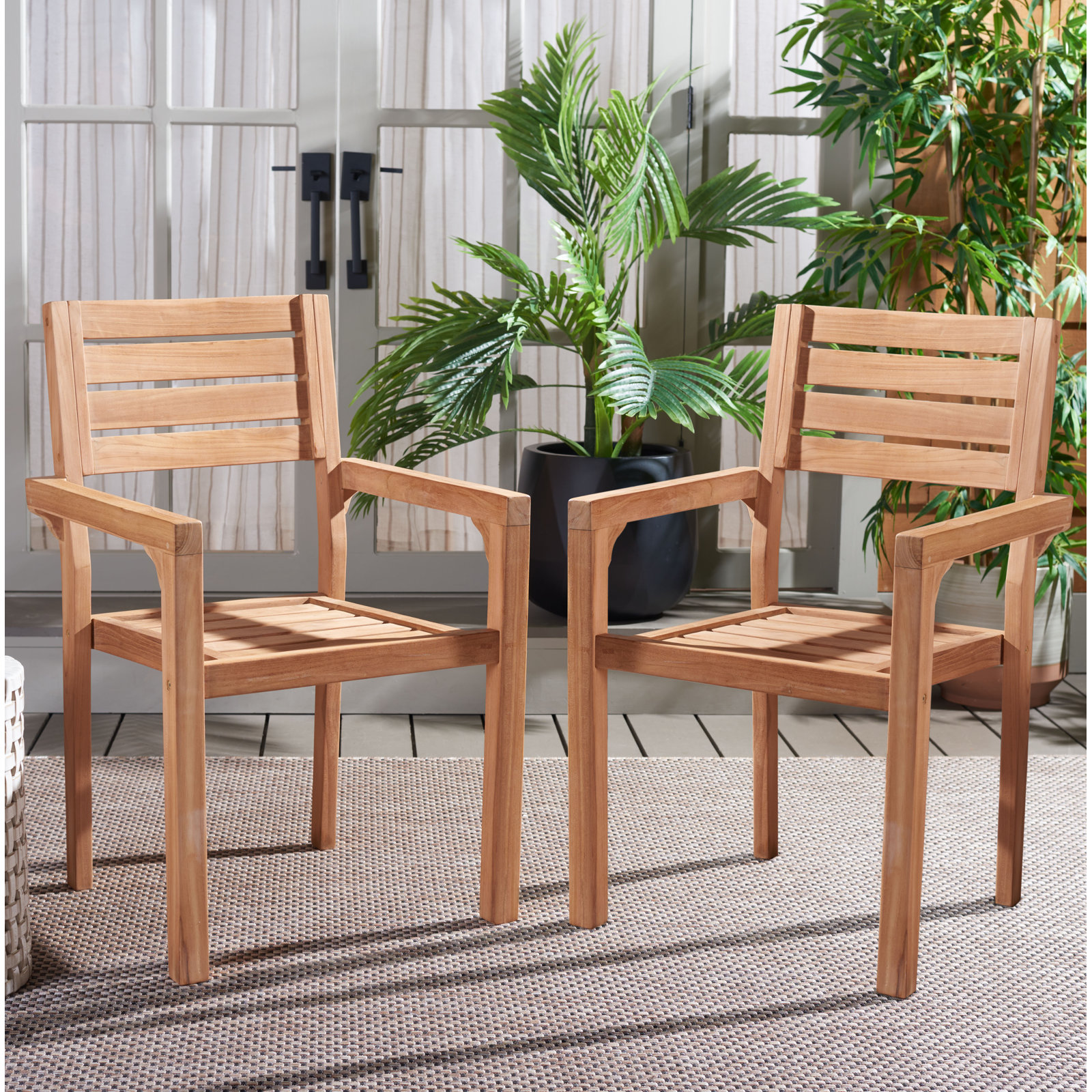 Gerrad Stackable Teak Patio Armchair