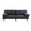 Ensemble de canapé modulaire en polyfibre noir 2 pièces-889937390