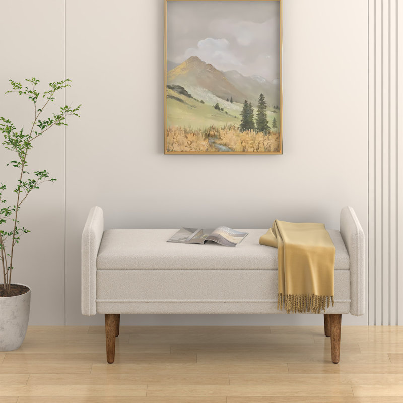 Tabouret de rangement en velours avec espace de rangement Teddy